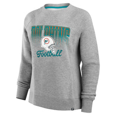 Miami Dolphins Women's Hit Hard Fleece Pullover Sweatshirt Heather Gray | Fanatics