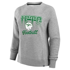 New York Jets Women's Hit Hard Fleece Pullover Sweatshirt Heather Gray | Fanatics