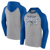 Dallas Cowboys Under Center Long Sleeve Hoodie T-Shirt Silver/Navy | Fanatics