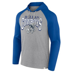 Dallas Cowboys Under Center Long Sleeve Hoodie T-Shirt Silver/Navy | Fanatics