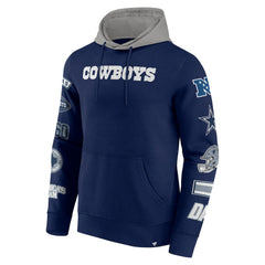 Dallas Cowboys Patched Out Pullover Hoodie Navy/Silver | Fanatics