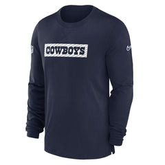 Dallas Cowboys 2024/25 Sideline Player Tri-Blend Performance Long Sleeve T-Shirt Navy | Nike for Sale