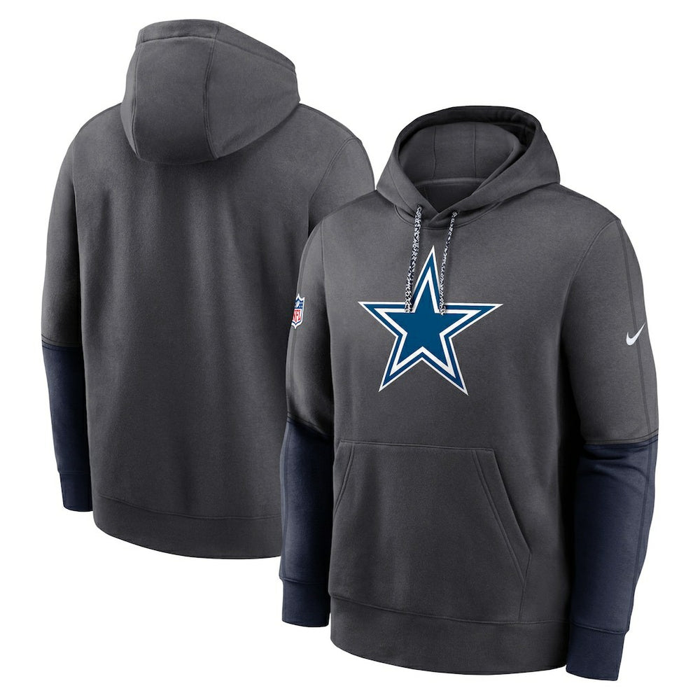 Dallas Cowboys 2024 Sideline Club Pullover Hoodie Charcoal | Nike for Sale