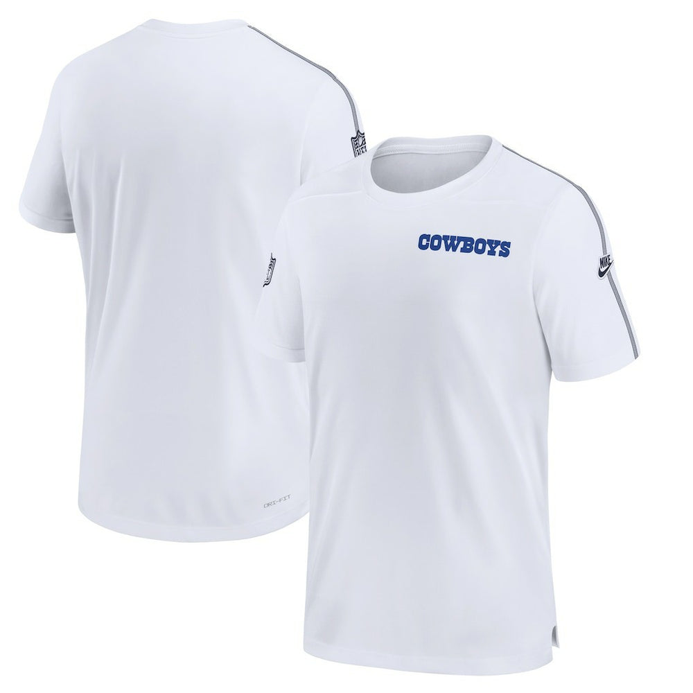 Dallas Cowboys 2024 Sideline Coach UV Performance T-Shirt White | Nike for Sale