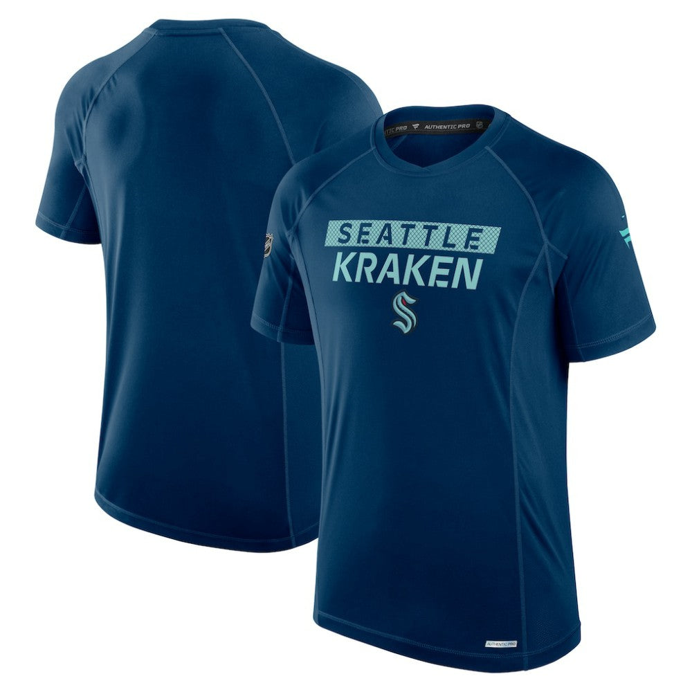 Seattle Kraken Fanatics Authentic Pro Rink Tech T-Shirt - Deep Sea Blue - NHL