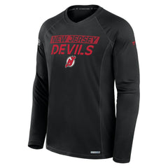 New Jersey Devils Fanatics Authentic Pro Rink Tech Long Sleeve T-Shirt - Black - NHL