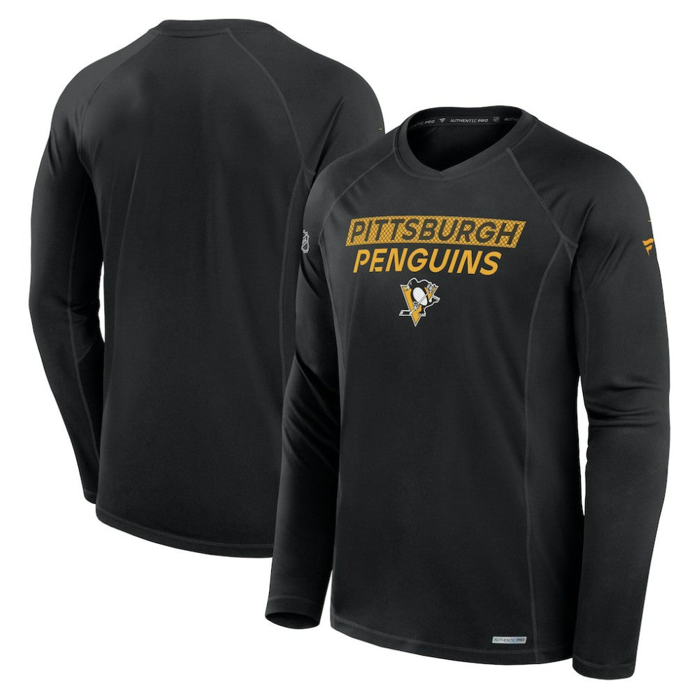 Pittsburgh Penguins Fanatics Authentic Pro Rink Tech Long Sleeve T-Shirt - Black - NHL