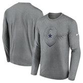 Dallas Cowboys Icon Legend Performance Long Sleeve T-Shirt Heather Gray | Nike for Sale