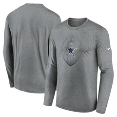 Dallas Cowboys Icon Legend Performance Long Sleeve T-Shirt Heather Gray | Nike for Sale