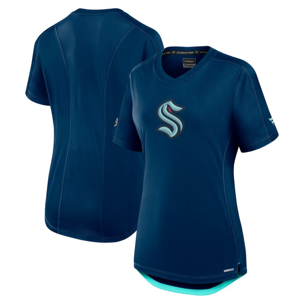 Seattle Kraken Fanatics Women's Authentic Pro Rink T-Shirt - Deep Sea Blue - NHL
