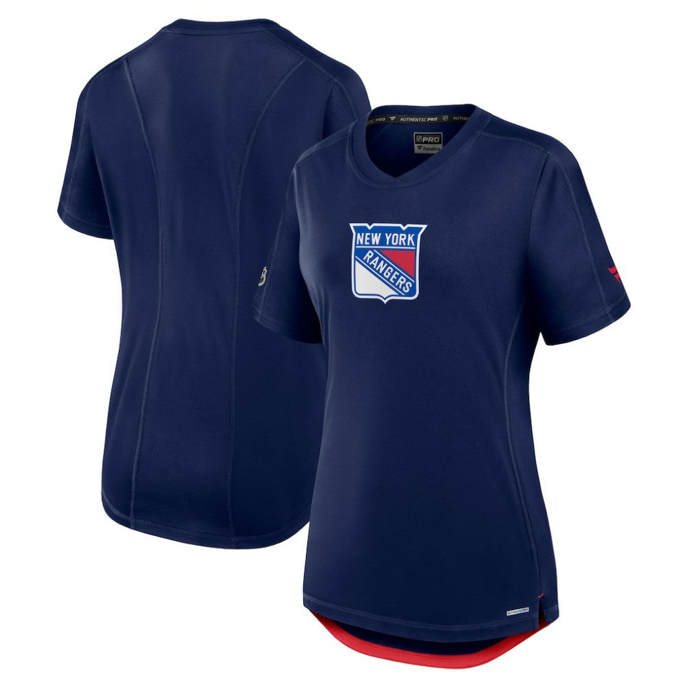 New York Rangers Fanatics Women's Authentic Pro Rink Tech T-Shirt - Navy - NHL