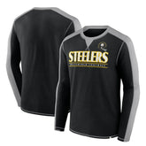Pittsburgh Steelers Behind the Line Long Sleeve T-Shirt Black/Gray | Fanatics
