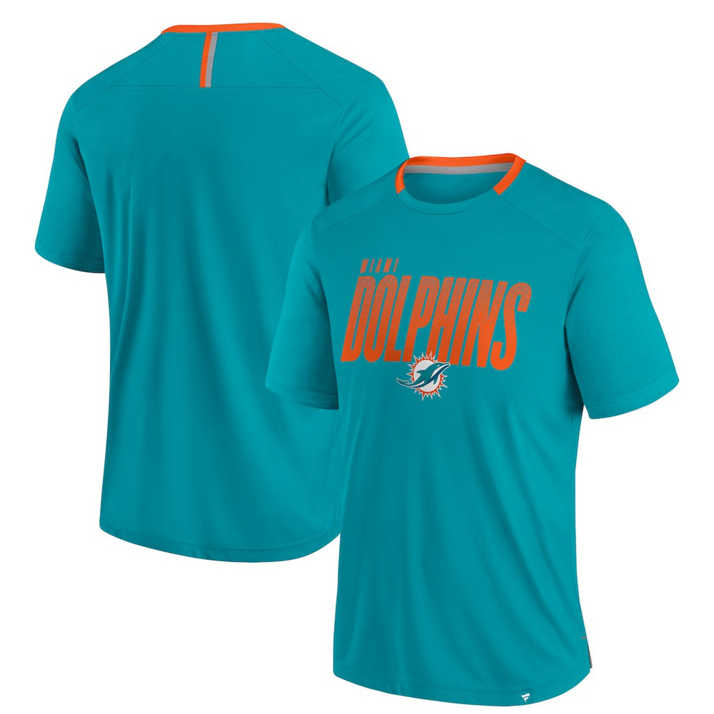 Miami Dolphins Defender Fade Slant T-Shirt Aqua | Fanatics