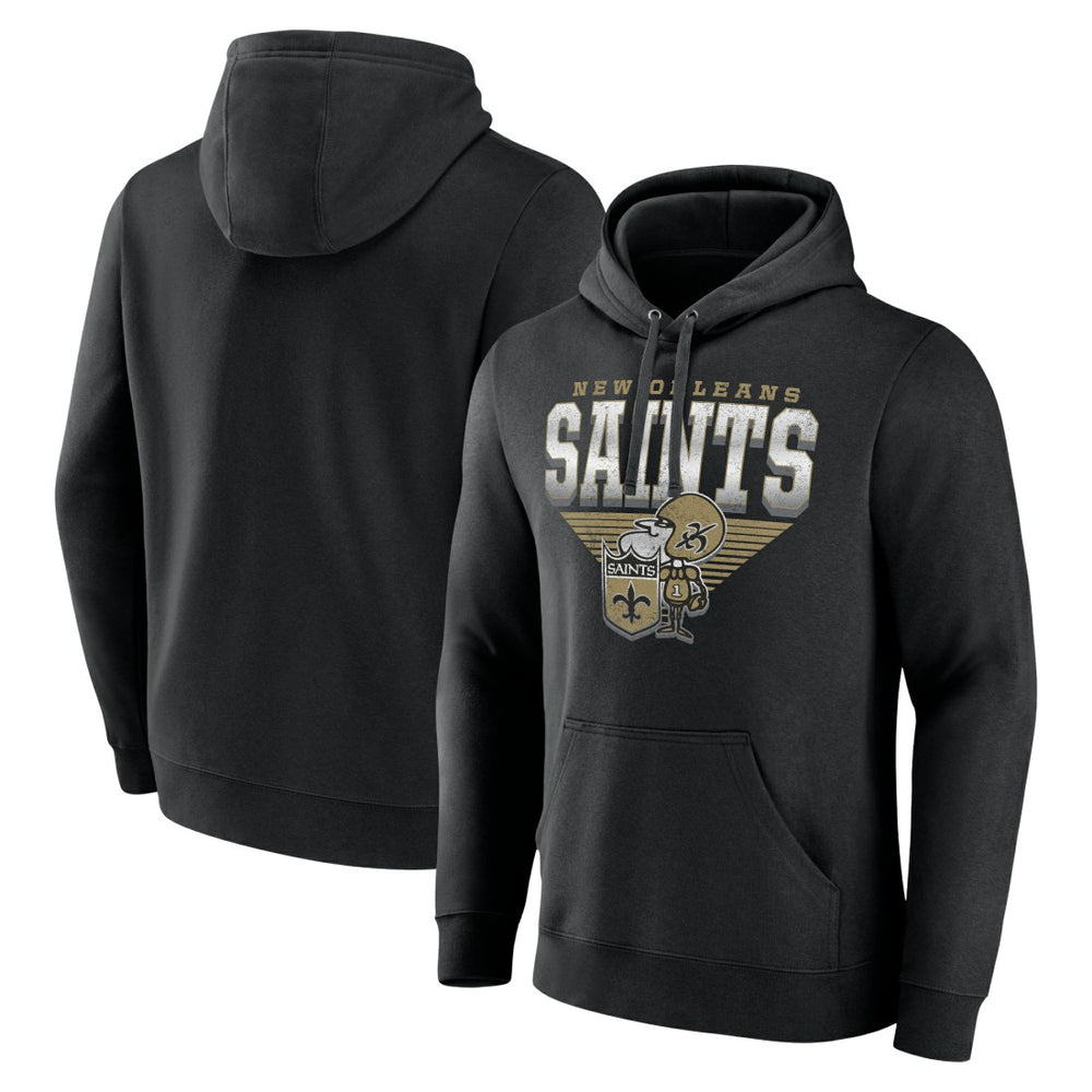 New Orleans Saints Geometric Chrome Pullover Hoodie Black | Fanatics