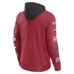 Arizona Cardinals Patched Out Pullover Hoodie Cardinal/Black | Fanatics