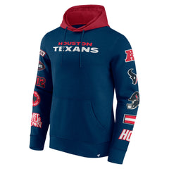 Houston Texans Patched Out Pullover Hoodie Navy/Cardinal | Fanatics