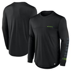 Seattle Seahawks Blackout Long Sleeve T-Shirt Black | Fanatics