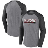 Atlanta Falcons Tri-Blend Raglan Long Sleeve T-Shirt Heather Gray/Charcoal | Fanatics