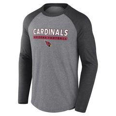 Arizona Cardinals Tri-Blend Raglan Long Sleeve T-Shirt Heather Gray/Charcoal | Fanatics