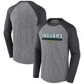 Jacksonville Jaguars Tri-Blend Raglan Long Sleeve T-Shirt Heather Gray/Charcoal | Fanatics