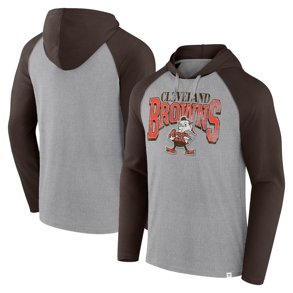 Cleveland Browns Under Center Long Sleeve Hoodie T-Shirt Gray/Brown | Fanatics