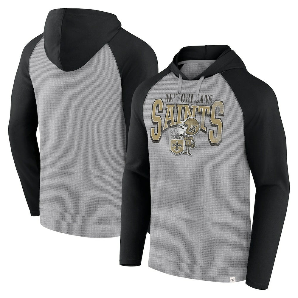 New Orleans Saints Under Center Long Sleeve Hoodie T-Shirt Gray/Black | Fanatics