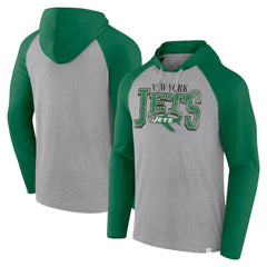 New York Jets Under Center Long Sleeve Hoodie T-Shirt Gray/Kelly Green | Fanatics