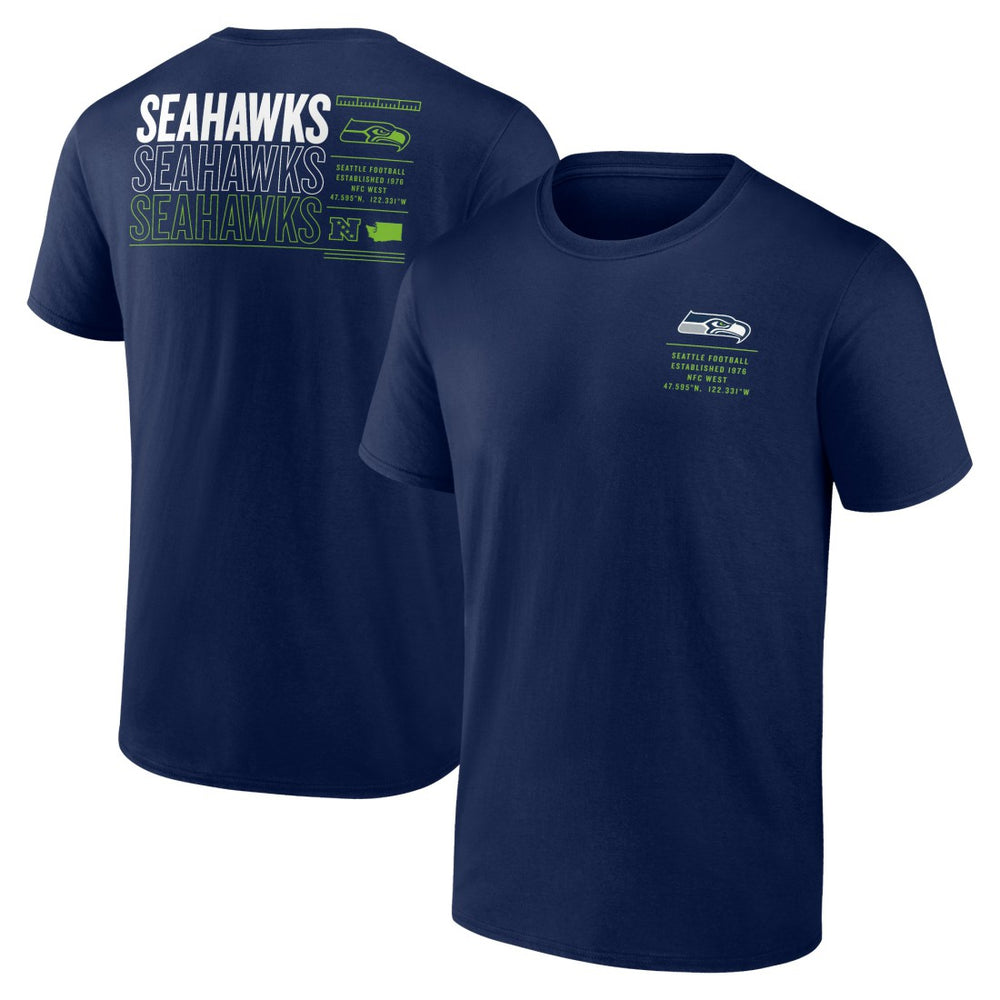 Seattle Seahawks Repeat Stats T-Shirt College Navy | Fanatics