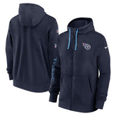Tennessee Titans 2024 Sideline Club Full-Zip Hoodie Navy | Nike for Sale