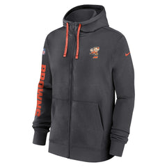 Cleveland Browns 2024 Sideline Club Full-Zip Hoodie Anthracite | Nike for Sale