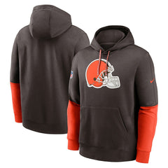 Cleveland Browns 2024 Sideline Club Pullover Hoodie Brown | Nike for Sale