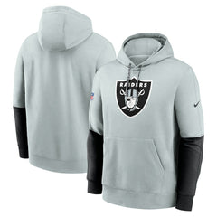 Las Vegas Raiders 2024 Sideline Club Pullover Hoodie Silver | Nike for Sale