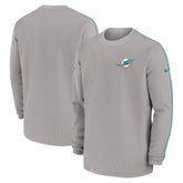 Miami Dolphins 2024 Sideline Coaches Long Sleeve Top Gray | Nike for Sale