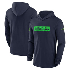 Seattle Seahawks 2024/25 Sideline Performance Long Sleeve Hoodie T-Shirt College Navy | Nike for Sale