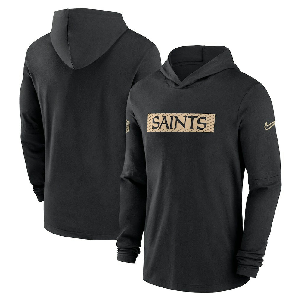 New Orleans Saints 2024/25 Sideline Performance Long Sleeve Hoodie T-Shirt Black | Nike for Sale