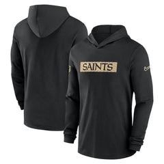 New Orleans Saints 2024/25 Sideline Performance Long Sleeve Hoodie T-Shirt Black | Nike for Sale