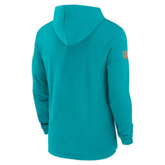 Miami Dolphins 2024/25 Sideline Performance Long Sleeve Hoodie T-Shirt Aqua | Nike for Sale