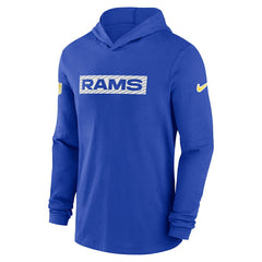 Los Angeles Rams 2024/25 Sideline Performance Long Sleeve Hoodie T-Shirt Royal | Nike for Sale