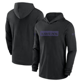 Baltimore Ravens 2024/25 Sideline Performance Long Sleeve Hoodie T-Shirt Black | Nike for Sale