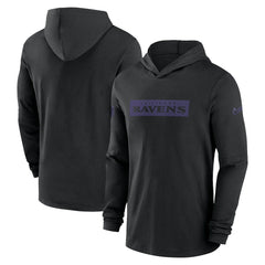 Baltimore Ravens 2024/25 Sideline Performance Long Sleeve Hoodie T-Shirt Black | Nike for Sale