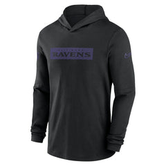 Baltimore Ravens 2024/25 Sideline Performance Long Sleeve Hoodie T-Shirt Black | Nike for Sale