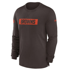 Cleveland Browns Sideline Player Performance Long Sleeve T-Shirt Brown | Nike for Sale