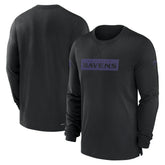 Baltimore Ravens Sideline Player Performance Long Sleeve T-Shirt Black | Nike for Sale
