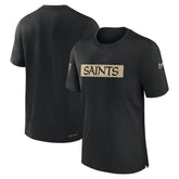 New Orleans Saints Sideline Player Performance T-Shirt Black | Nike for Sale