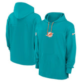 Miami Dolphins Sideline Jersey Performance Pullover Hoodie Aqua | Nike for Sale