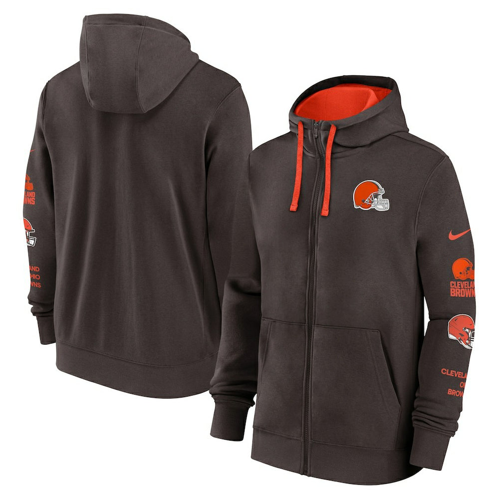 Cleveland Browns Primetime Club Full-Zip Hoodie Brown | Nike for Sale