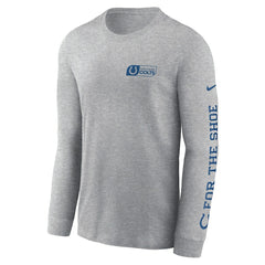Indianapolis Colts All Out Long Sleeve T-Shirt Heather Gray | Nike for Sale