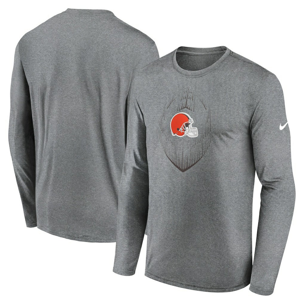 Cleveland Browns Icon Legend Performance Long Sleeve T-Shirt Heather Gray | Nike for Sale