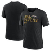 Baltimore Ravens Overlap Lockup Tri-Blend T-Shirt Black | Nike for Sale