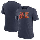 Chicago Bears Overlap Lockup Tri-Blend T-Shirt Navy | Nike for Sale